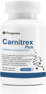 Trexgenics CARNITREX PLUS Advanced Fat Metabolism, Energy Boost Complex(60 No)