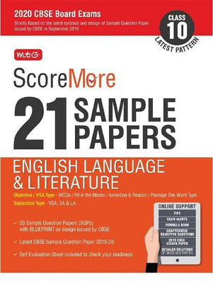 Scoremore 21 Sample Papers Cbse Boards as Per Revised Pattern for 2020 Class 10 English Literature(English, Paperback, unknown)