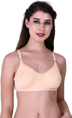 BENCOMM T Shirt Style Molded Clean Cup Mastectomy Bra for women Women Full Coverage Non Padded Bra(Beige)