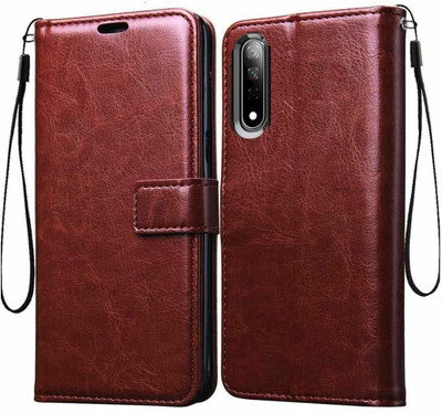 Coverage Flip Cover for Vivo S1 - vivo 1907(Brown, Grip Case, Pack of: 1)