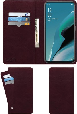 ACM Wallet Case Cover for Oppo Reno2 F(Maroon, Cases with Holder, Pack of: 1)