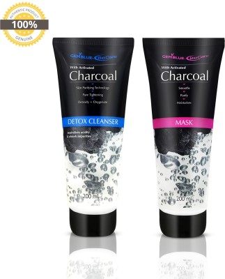 GEMBLUE BIOCARE CHARCOAL DE TOX CLEANSER, 200ML + CHARCOAL MASK, 200ML(2 Items in the set)