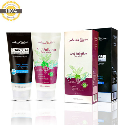 GEMBLUE BIOCARE ANTI POLUTION , 150ML+ CHARCOAL FACIAL FOAM(2 Items in the set)