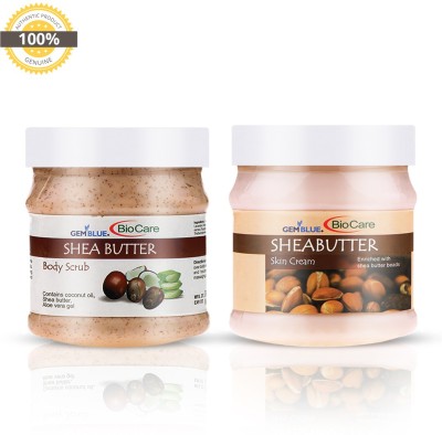 GEMBLUE BIOCARE SHEA BUTTER SCRUB, 500ML+ SHEA BUTTER CREAM, 500ML(2 Items in the set)