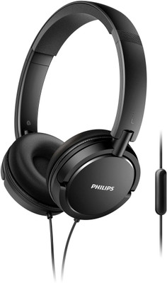 Philips SHL5005/00 Wired Headset with Mic  (Black, On the Ear)