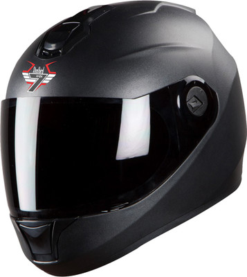 Steelbird SBH-11 7Wings Dashing Full Face Helmet Black Motorbike Helmet(Black)