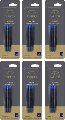 PARKER Quink Catridge Blue (6 Pics) Ink Cartridge(Ink Color - Blue)