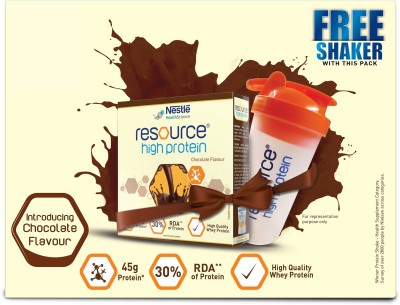 Nestle Resource High Protein with free shaker Whey Protein  (400 g, Chocolate)