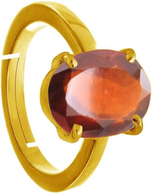 SHYAMKRIPA GEMS 5.25 Carat Natural Original Certified Hessonite Metal Garnet Gold Plated Ring