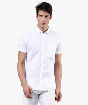 LOCOMOTIVE Men Solid Casual White Shirt