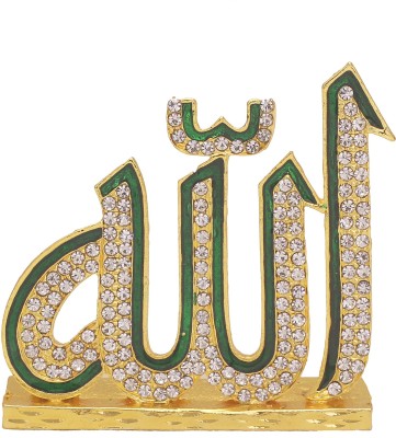 MissMister Brass White CZ Allah Word Islamic Stand Decoration Jewellery Decorative Showpiece  -  8 cm(Brass, Yellow)