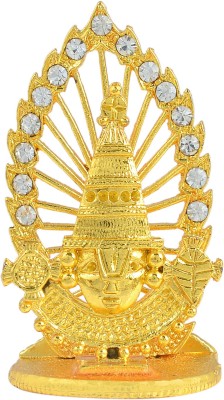 MissMister CZ Studded,Gold Plated Brass Tirupati Balaji Lord Venkateshwara Image Ido Decorative Showpiece  -  8 cm(Brass, Yellow)