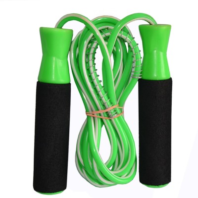 Planet of Toys Ball Bearing Skipping Rope with Comfortable Foam Grip Ball Bearing Skipping Rope(Green, Length: 274 cm)