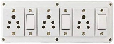 Buyistic 3 Switches, 3 Sockets & 3 Meter Wire 3  Socket Extension Boards(White, 3 m)