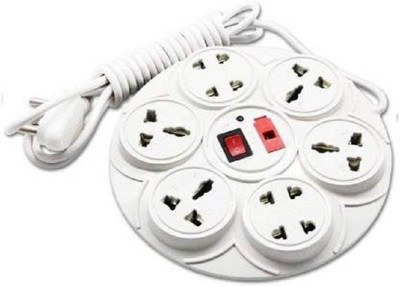 D-DEVOX Round Strip Extension Universal Multi Plug Point Extension Board 8  Socket Extension Boards(White, 3.6 m)