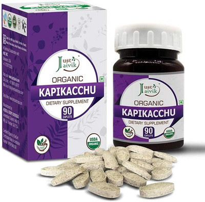Just Jaivik Organic Kapikacchu Tablets As Dietary Supplements - 750 mg(90 Tablets)