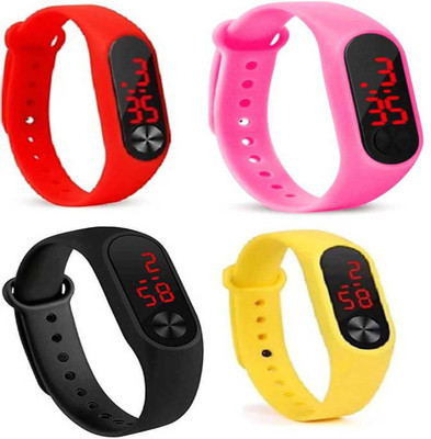 GOA FASHION 4 Digital Colored led Watch Band COMBO LOW PRICE combo of 4 colored led watches Analog-Digital Watch - For Boys & Girls