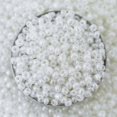 FASHION CLUSTER Seed Beads Glass Beads for Craft Jewellery Making and Embroidery ( silky white)