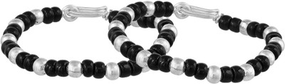 morir Brass Beads Silver Bracelet Set(Pack of 2)