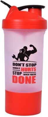 SKI Homeware Premium Gym Shaker and shipper Bottle with Wire Blending 800 ml Shaker(Pack of 1, Red, Plastic)
