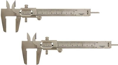 AMBALA WALLE 2pc Combo 12.5 cm 5 inch 125 mm Mini Pocket SS Iron Nickel Vernier Caliper vr1 Vernier Caliper(125 mm)
