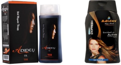 Adidev Herbals HAIR OIL WITH ANTI DANDRUFF SHAMPOO(2 Items in the set)