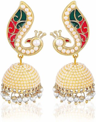 Divastri Traditional Pearl Moti Jhumka / Jhumki Earrings for Women & Girls Pearl Copper Jhumki Earring