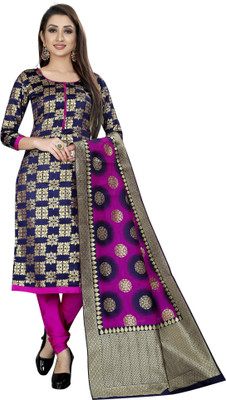 INDIAN CULTURE Brocade Embellished, Solid Kurta & Palazzo Material(Unstitched)