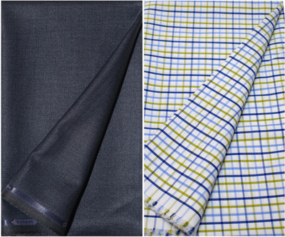 KUNDAN SULZ GWALIOR Cotton Blend Striped Shirt & Trouser Fabric