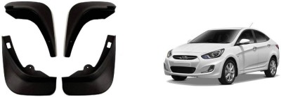 Autofetch Front Mud Guard, Rear Mud Guard For Hyundai Verna Fluidic NA(Black)