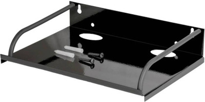 Digionics Set Top Box/DTH Stand/Wall Mount & Remote Holder (Black) - 21x28x9cm-( Pack of 2) Plastic Wall Shelf (Number of Shelves - 1, Black) Plastic Wall Shelf(Number of Shelves - 1, Black)