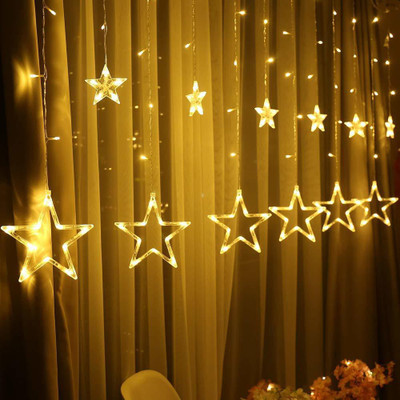 VibeX 138 LEDs 2.7 m Yellow Flickering, Steady Star Rice Lights(Pack of 1)