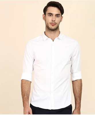 THE NEXT LEVEL Men Solid Casual White Shirt
