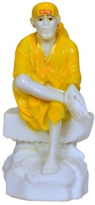 SS Krishna Art Samadhi Mandir Sai Baba Statue Decorative Showpiece  -  10.16 cm(Polyresin, Yellow)