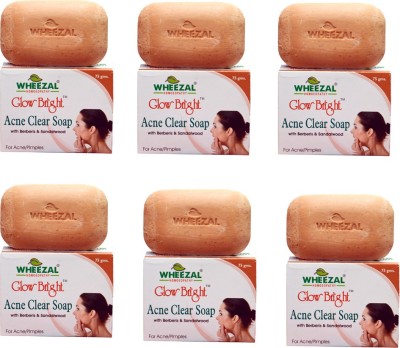 WHEEZAL GLOW BRIGHT ACNE CLEAR SOAP(6 x 75 g)