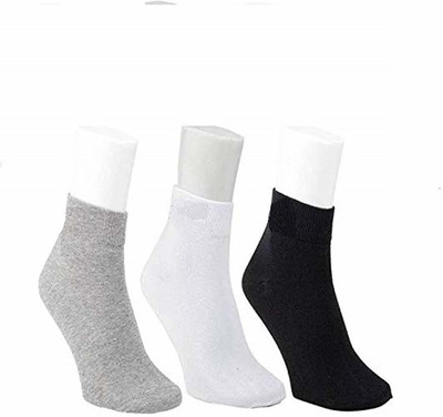 Sanchi Creation Men Self Design, Solid Ankle Length(Pack of 3)
