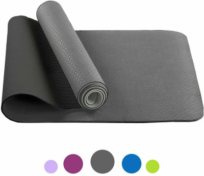 IRIS YM-03 Fitness Non Slip TPE Yoga Mat for Hot Yoga Pilate Gymnastics Grey 6mm mm Yoga Mat