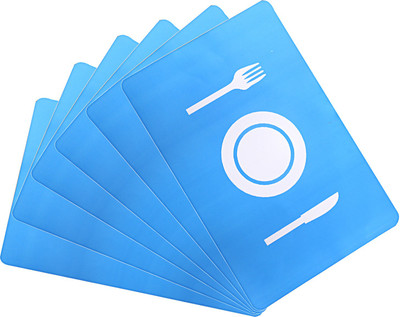 KUBER INDUSTRIES Rectangular Pack of 6 Table Placemat(Light Blue, PVC)