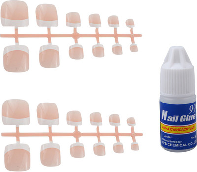 Charmy False Toe Nails Natural(Pack of 24)
