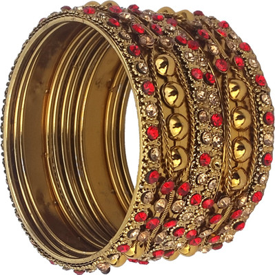 Khalothiya Alloy Gold-plated Bangle Set(Pack of 6)