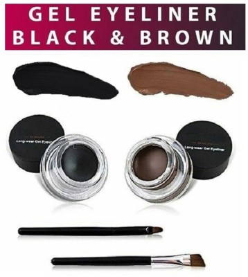 GRAYLIN professional's most demanded 2in1 gel water proof eye liner 6 g(JET BLACK, CHOCO BROWN)