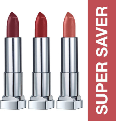 MAYBELLINE NEW YORK Color Sensational Creamy Matte Lipstick  (696 Burgundy Blush, 691 Rich Ruby and 657 Nude Nuance, 11.7 g)