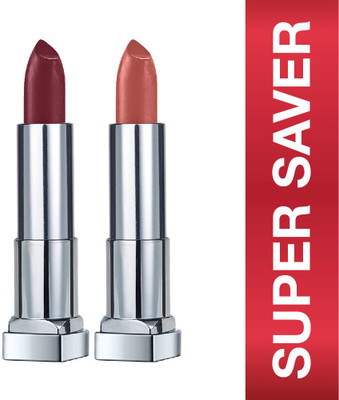 MAYBELLINE NEW YORK Color Sensational Creamy Matte Lipstick(696 Burgundy Blush, 657 Nude Nuance, 7.8 g)