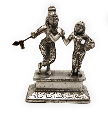 Bhunes Brass Radhakrishna Idol |Brassradha Krishna Statue For Pooja | Murti | Statues | Lord Radha Krishna Statue Decorative Showpiece  -  14 cm(Brass, Silver)