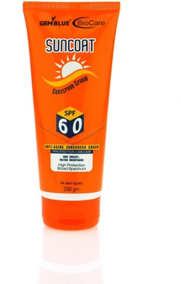 GEMBLUE BIOCARE Sunscreen - SPF SPF 60 PA+++ Anti-Aging Sunscreen Cream, SPF60, Protection UVa/UVB,200 gm, PACK OF 1(200 g)