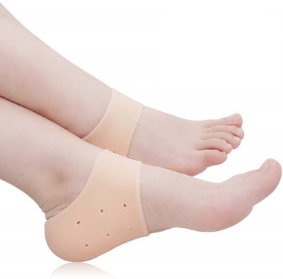 CareHut Silicone Heel Cushion,Heel Protector for cracked heel and heel pain relief Heel Support(Beige)