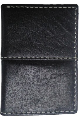 miniPRICE Men Casual Black Genuine Leather Wallet(6 Card Slots)