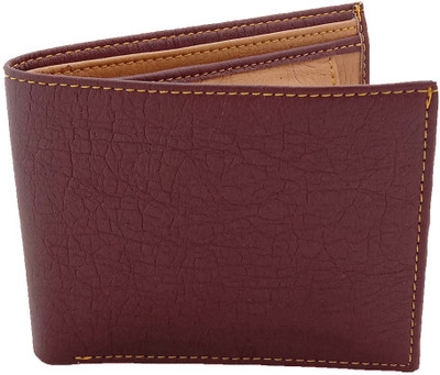 RPF Men Trendy Brown Artificial Leather Wallet(7 Card Slots)
