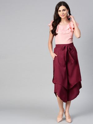 Bitterlime Women Crop Top and Palazzo Set