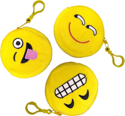 Tickles Soft Emoticons Smiley Coin Pouch Purse Set of 3 Coin Purse(Pack of 3)
